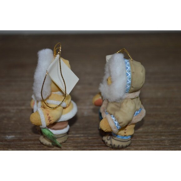 Enesco Cherished Teddies Eskimo Ornaments Christmas Holiday Fish Bear Hanging - Picture 8 of 11